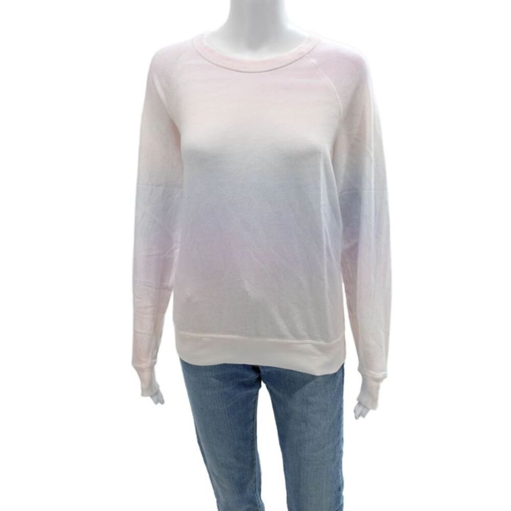 Leallo Womens Pullover Sweatshirt Pink Crew Neck 100% Cotton Size M